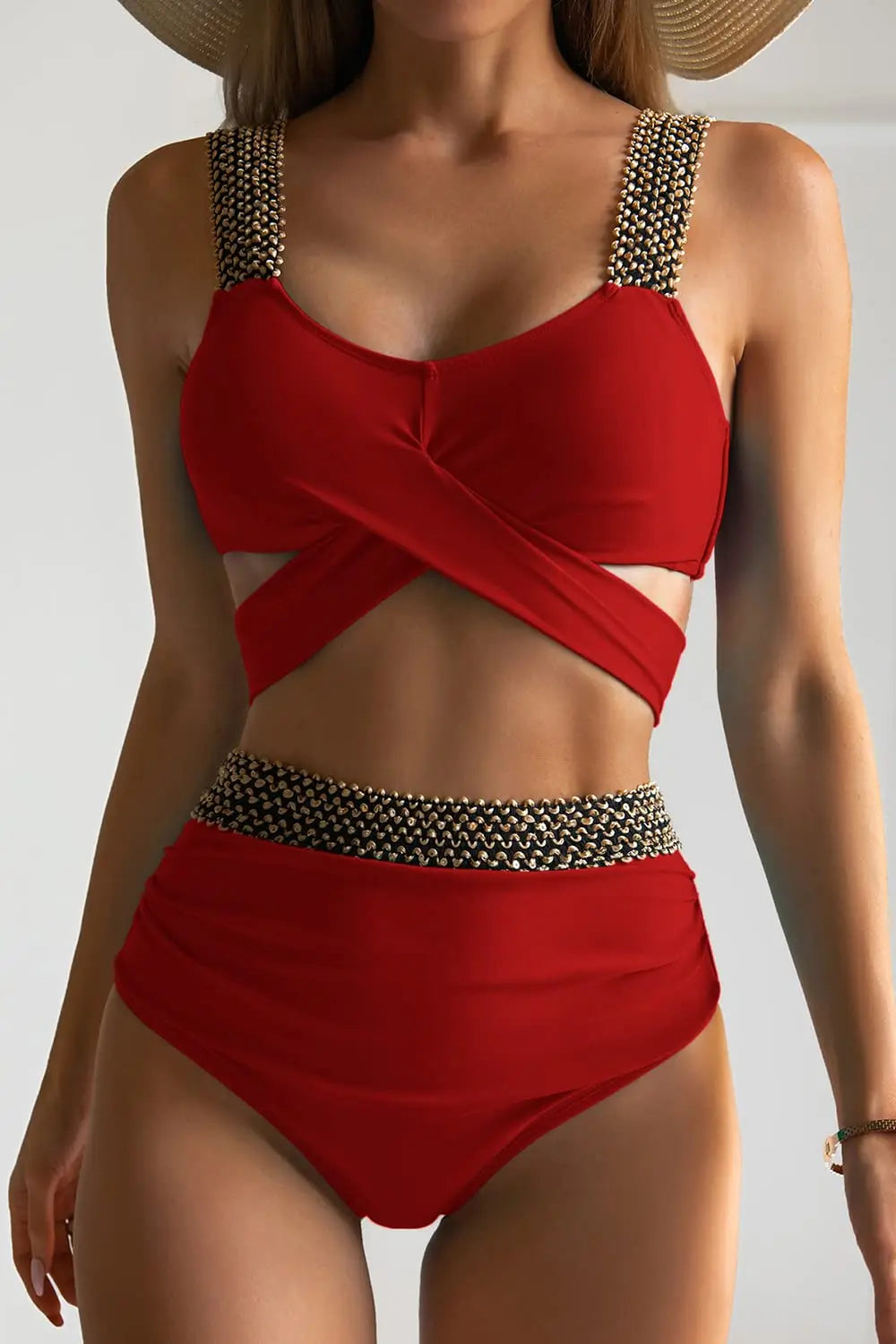 Nela – High-Waist Bikini with Gold Details