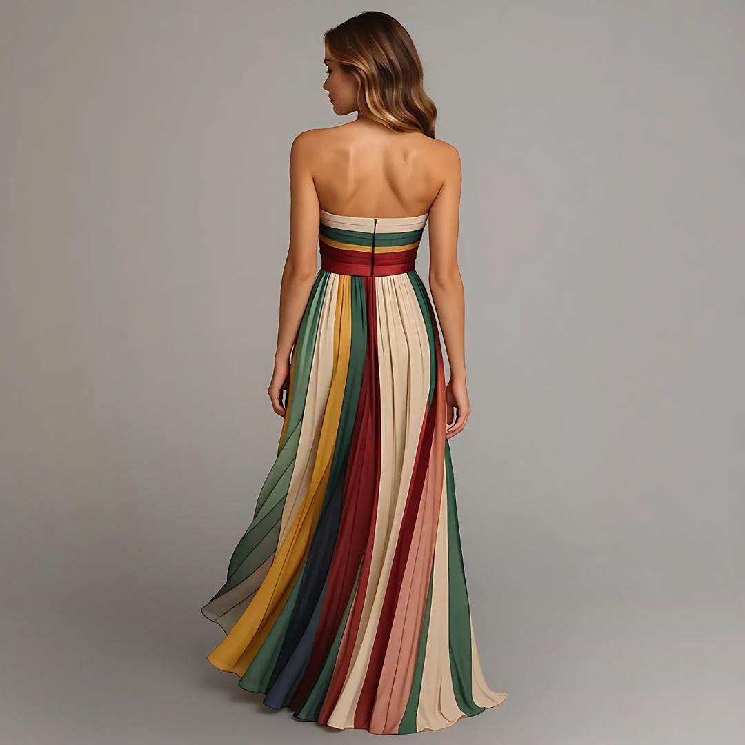 AURORA – Rainbow Elegant Maxi Dress