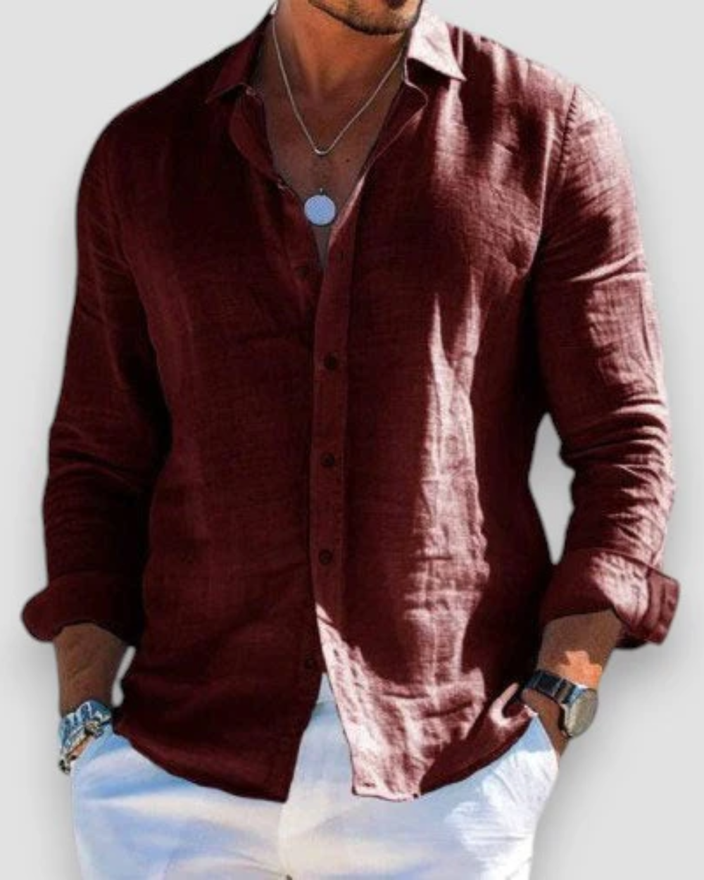 Alesso – Men’s Long-Sleeve Linen Shirt