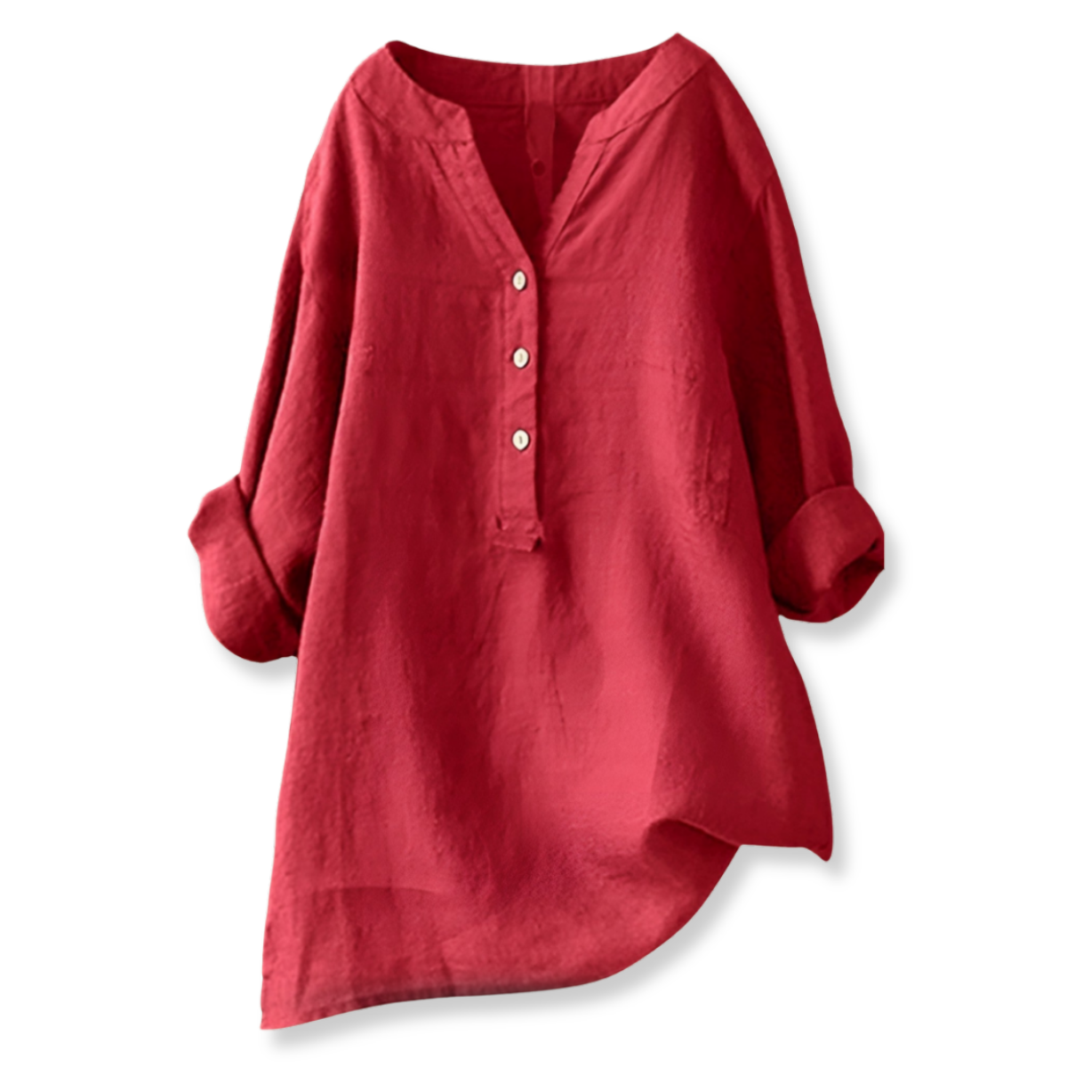 Natural Elegance – Textured V-Neck Blouse