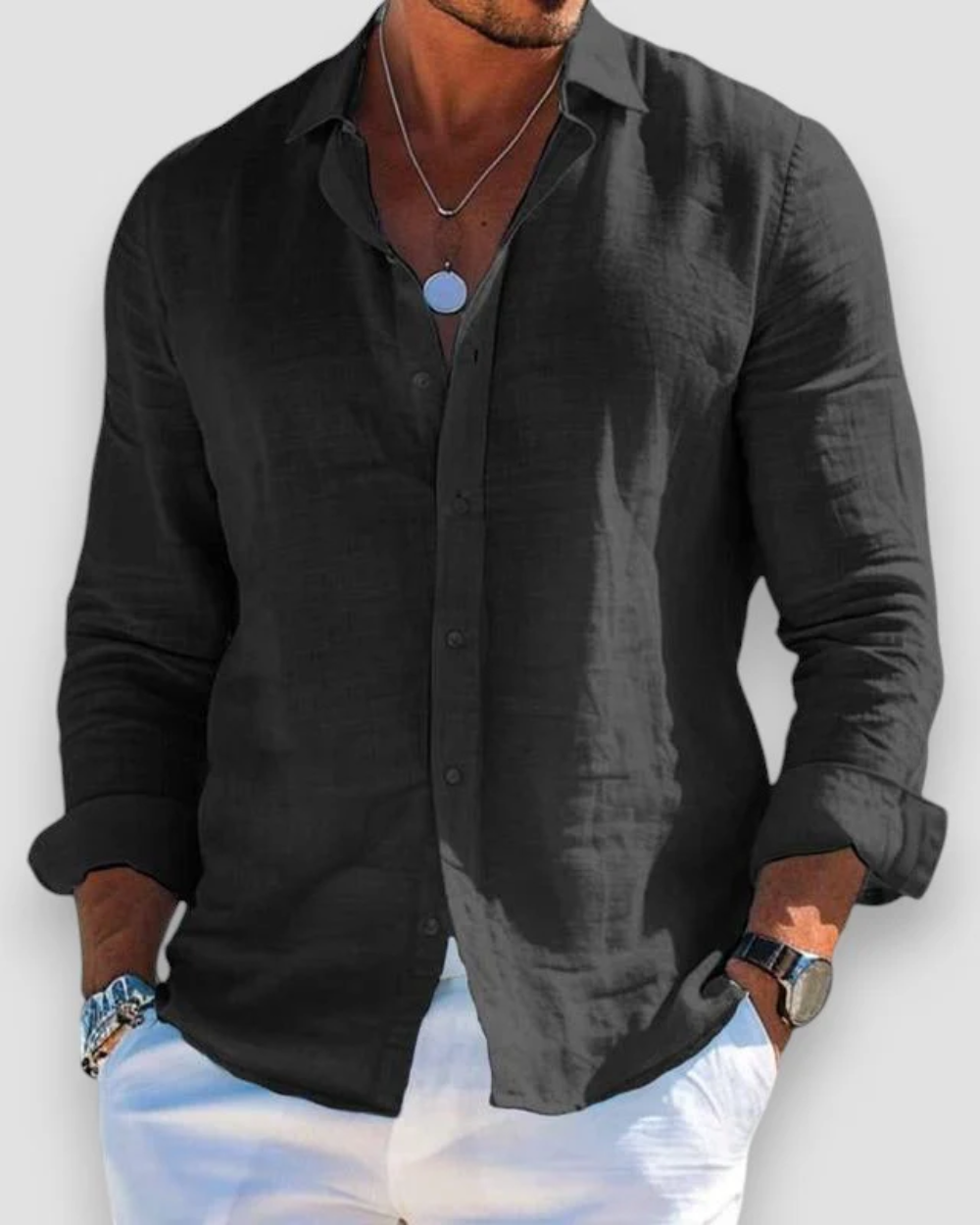 Alesso – Men’s Long-Sleeve Linen Shirt