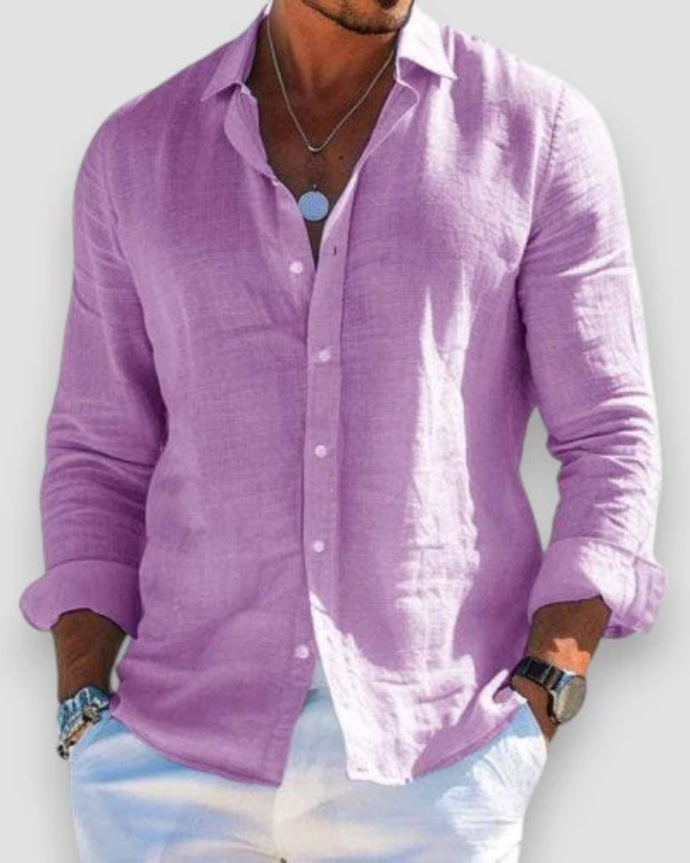 Alesso – Men’s Long-Sleeve Linen Shirt