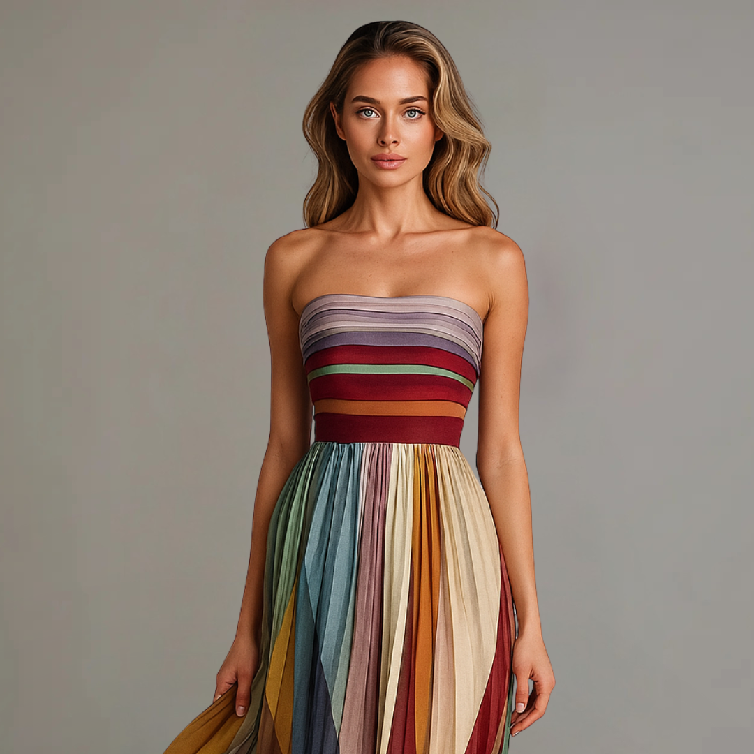 AURORA – Rainbow Elegant Maxi Dress