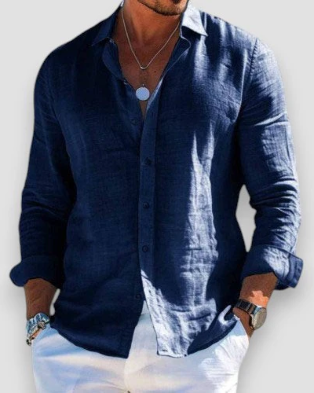 Alesso – Men’s Long-Sleeve Linen Shirt