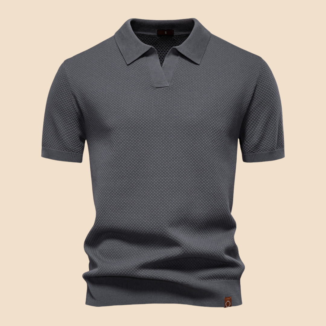 LUXANO – Textured Elegant Polo Shirt