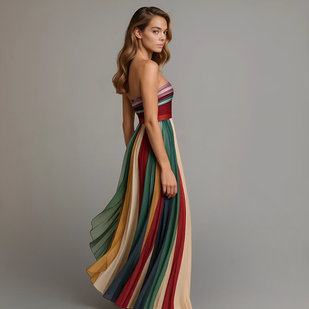 AURORA – Rainbow Elegant Maxi Dress