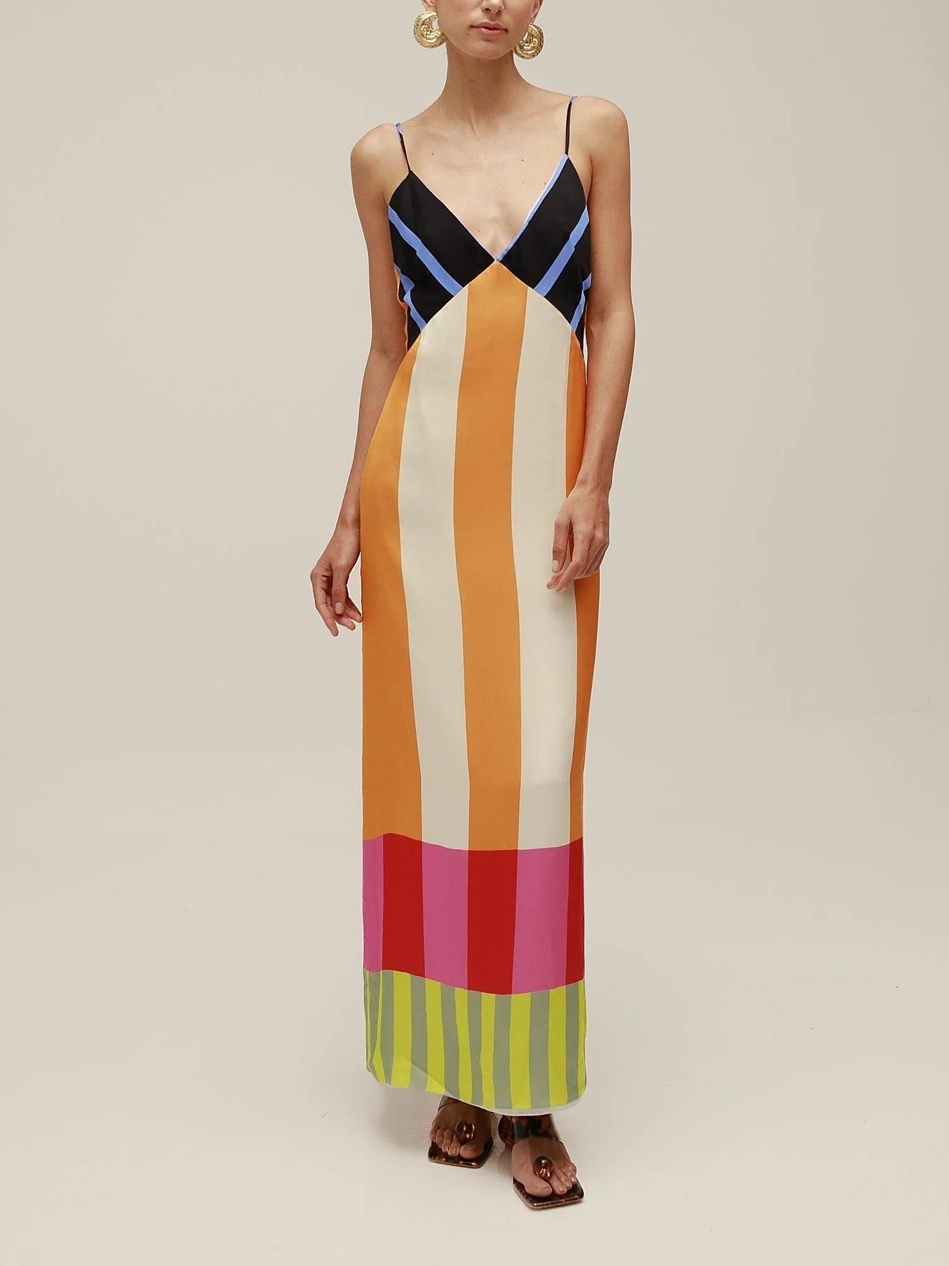 PALMIRA – Colorful Striped Maxi Dress