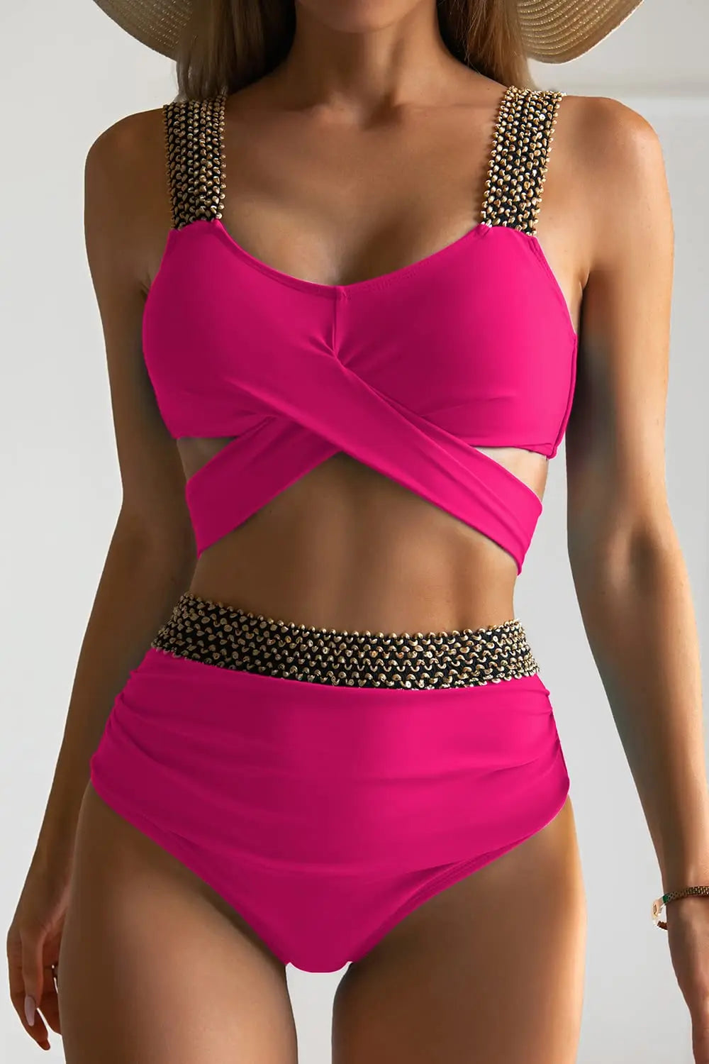 Nela – High-Waist Bikini with Gold Details