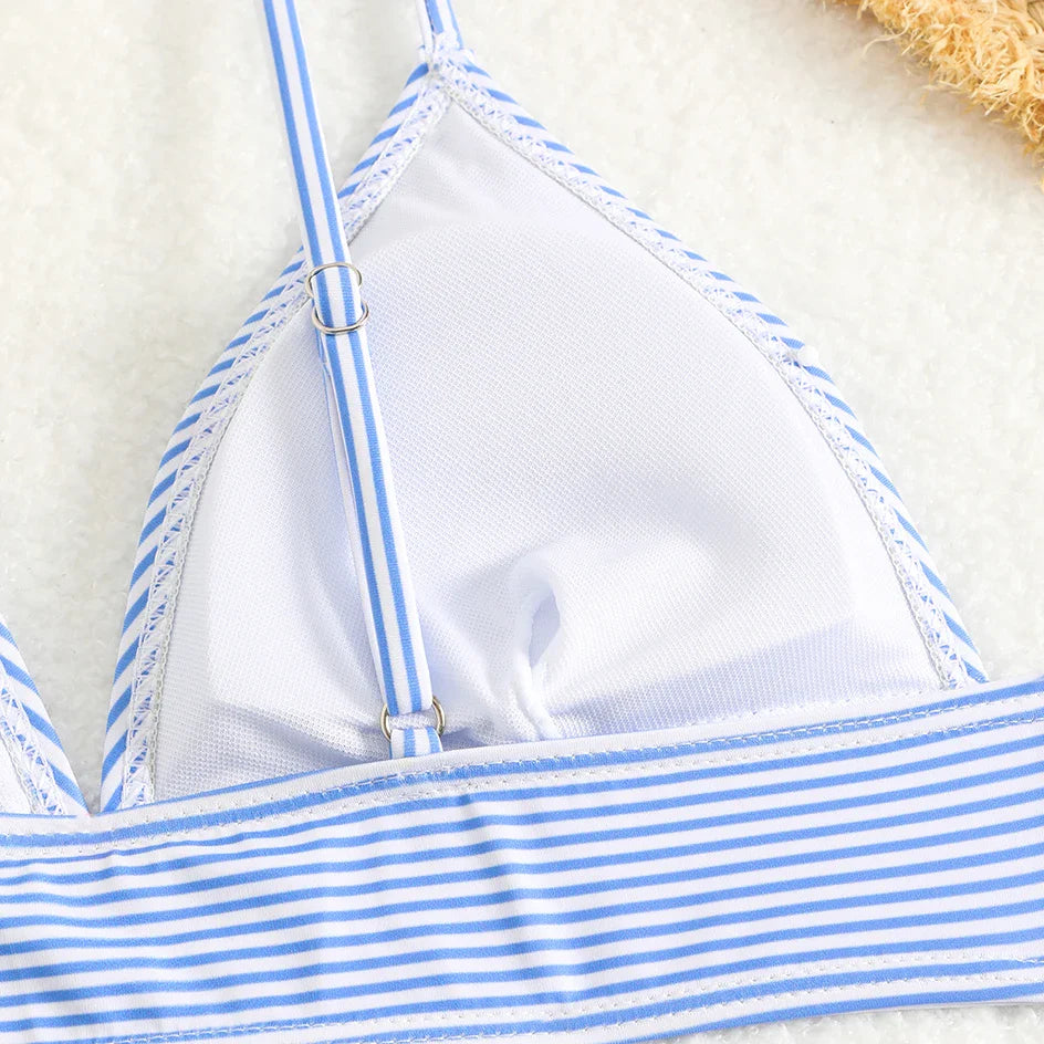 Lena – Striped High-Waist Bikini