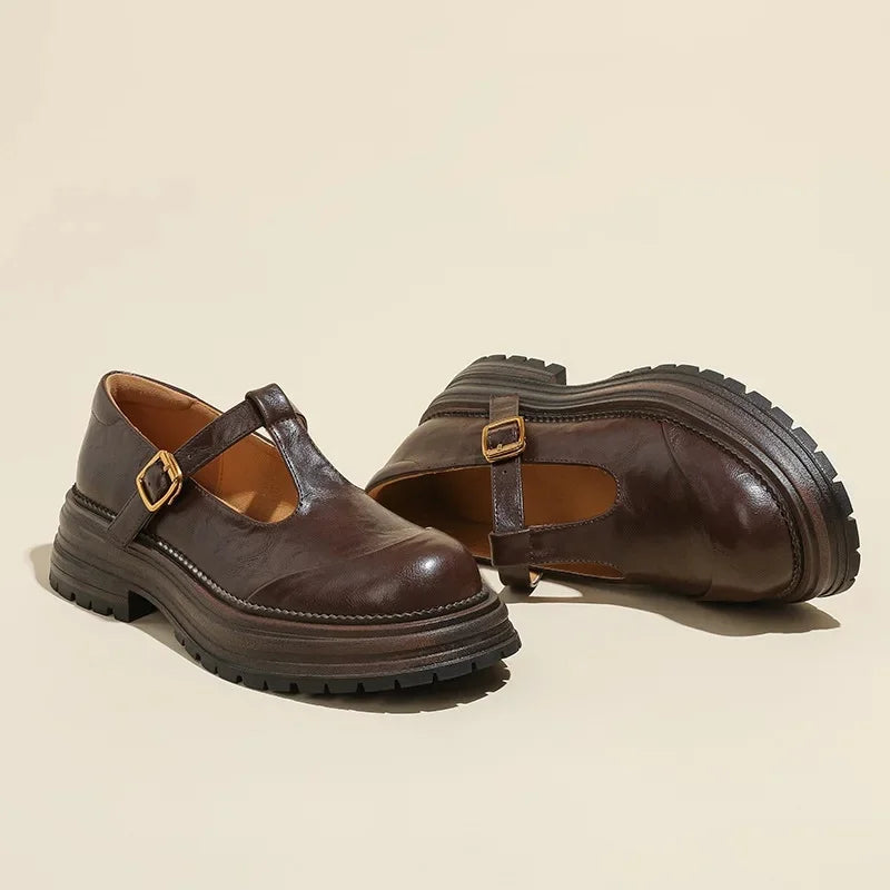 MARIETTA – Elegant Mary Janes with Gold Buckle