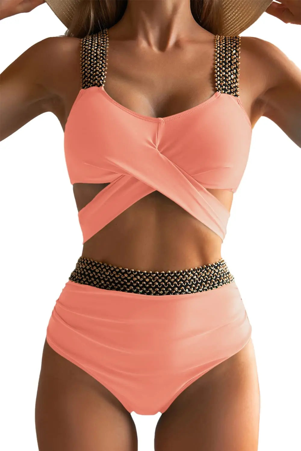 Nela – High-Waist Bikini with Gold Details