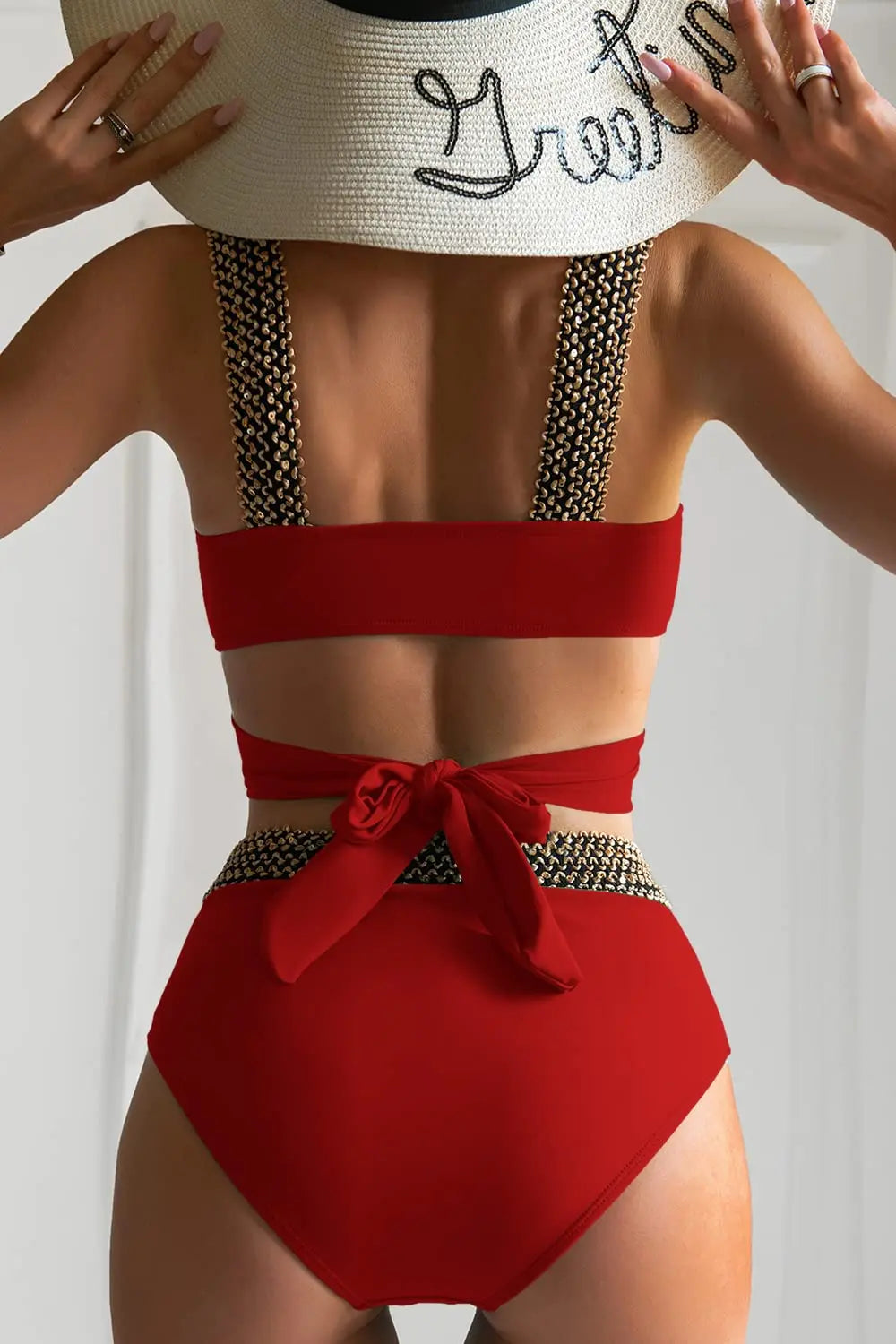 Nela – High-Waist Bikini with Gold Details