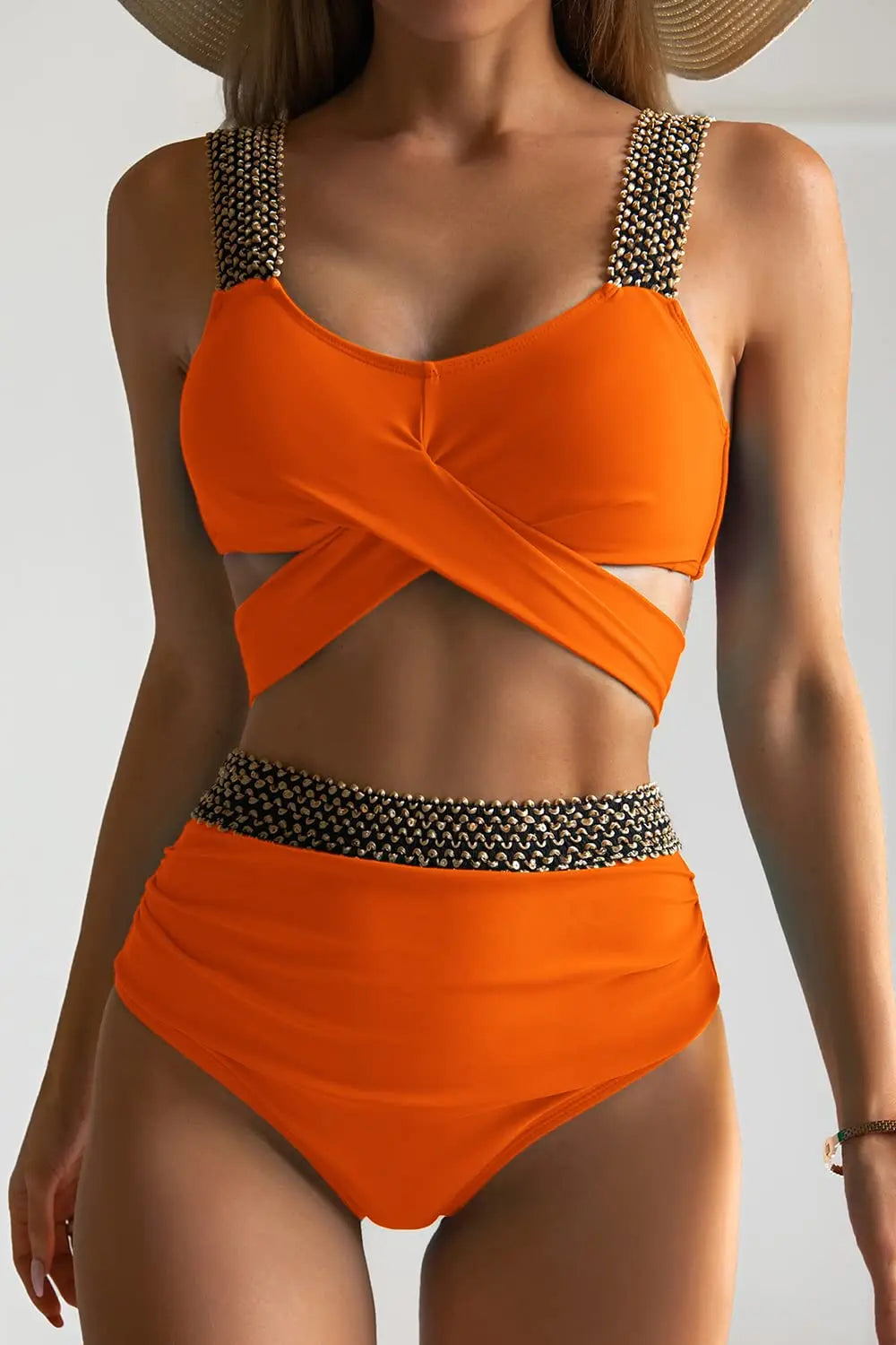 Nela – High-Waist Bikini with Gold Details