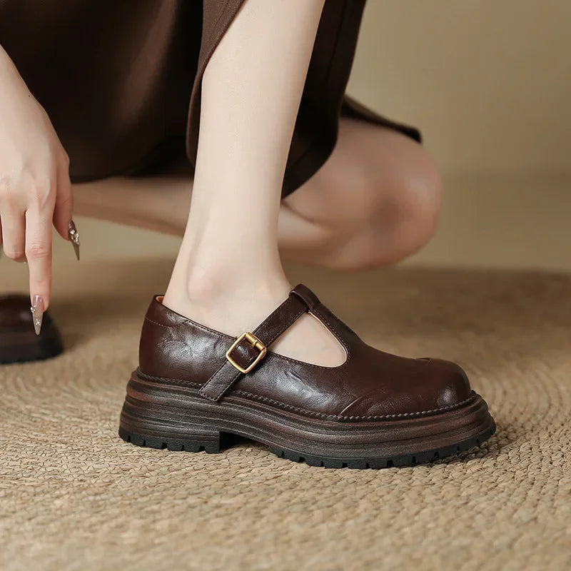 MARIETTA – Elegant Mary Janes with Gold Buckle