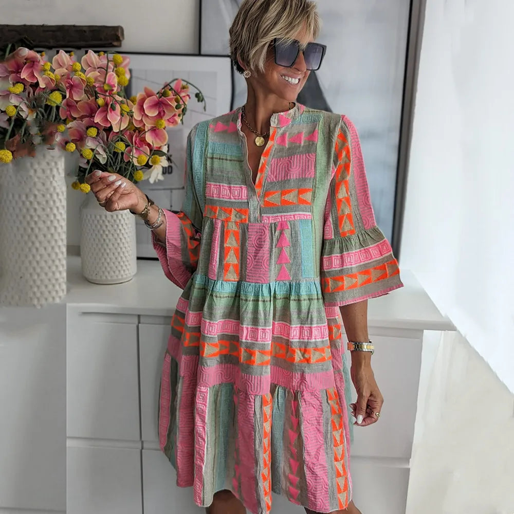 ALINA – Boho Ruffled Summer Dress