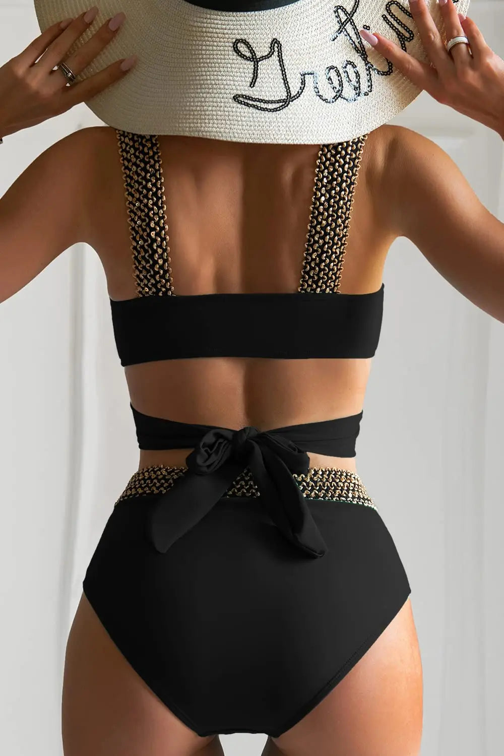 Nela – High-Waist Bikini with Gold Details