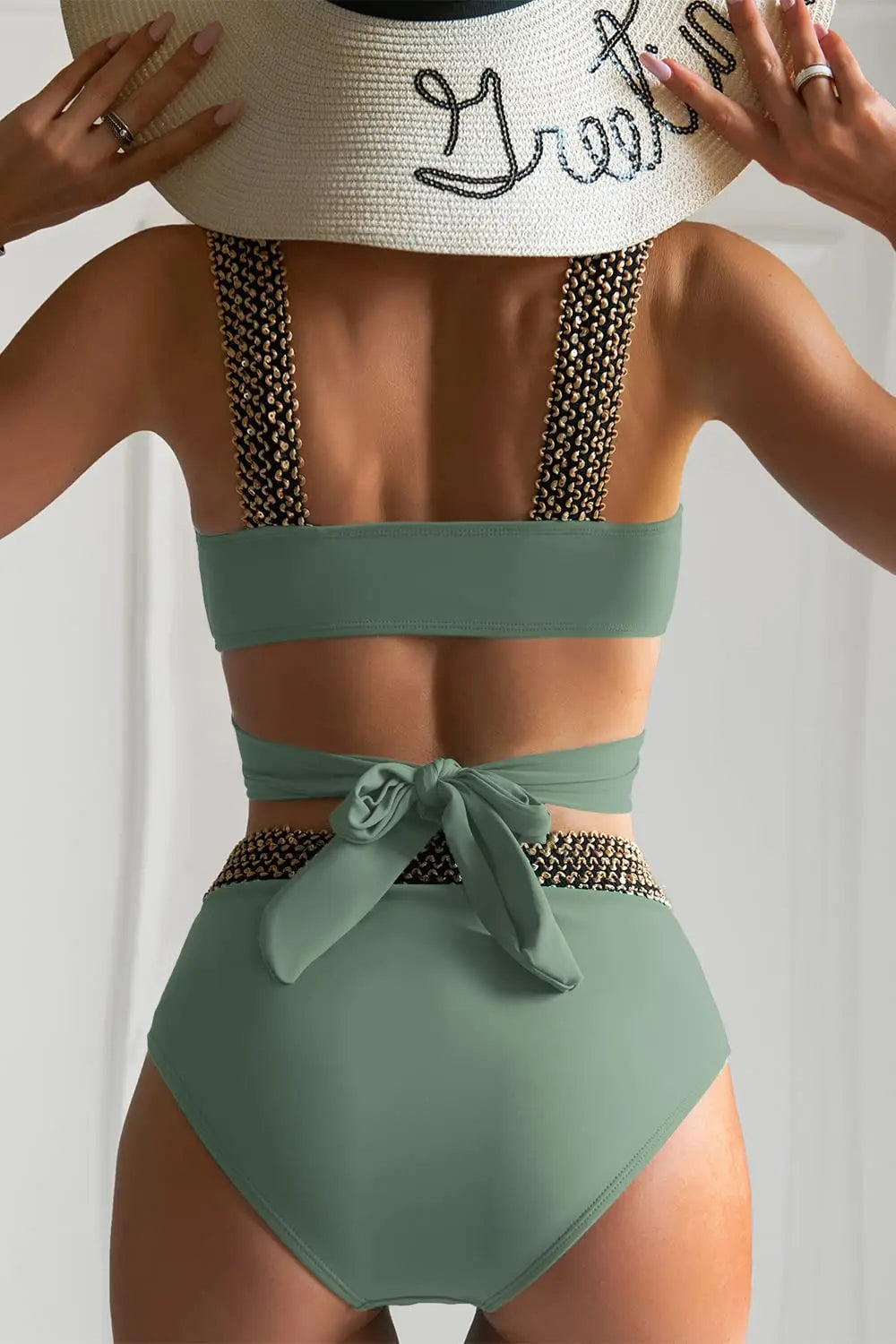 Nela – High-Waist Bikini with Gold Details