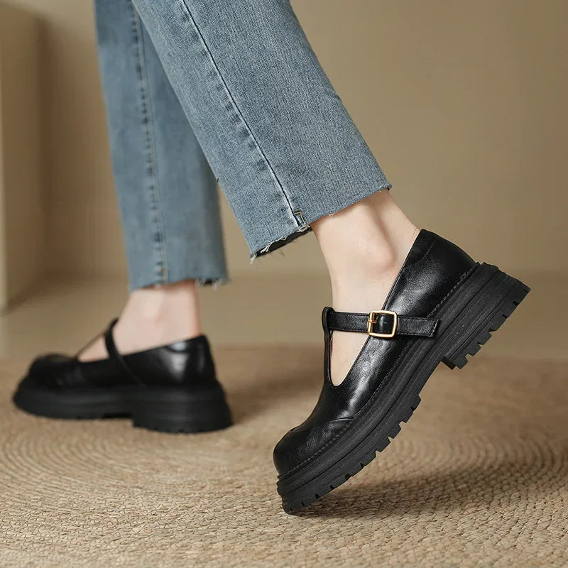 MARIETTA – Elegant Mary Janes with Gold Buckle