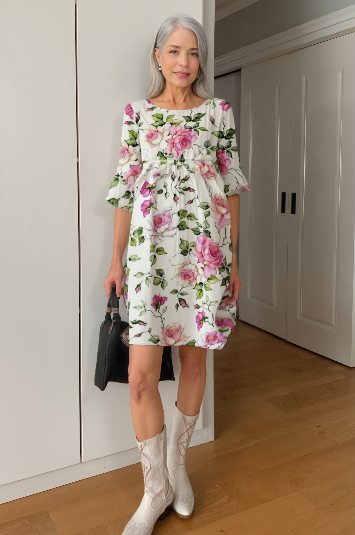 ELENORA – Maxi Dress with Pink Floral Print