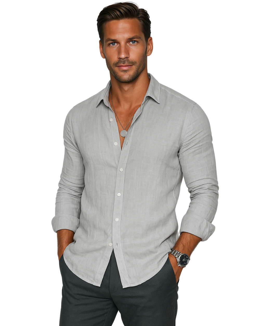 Alesso – Men’s Long-Sleeve Linen Shirt