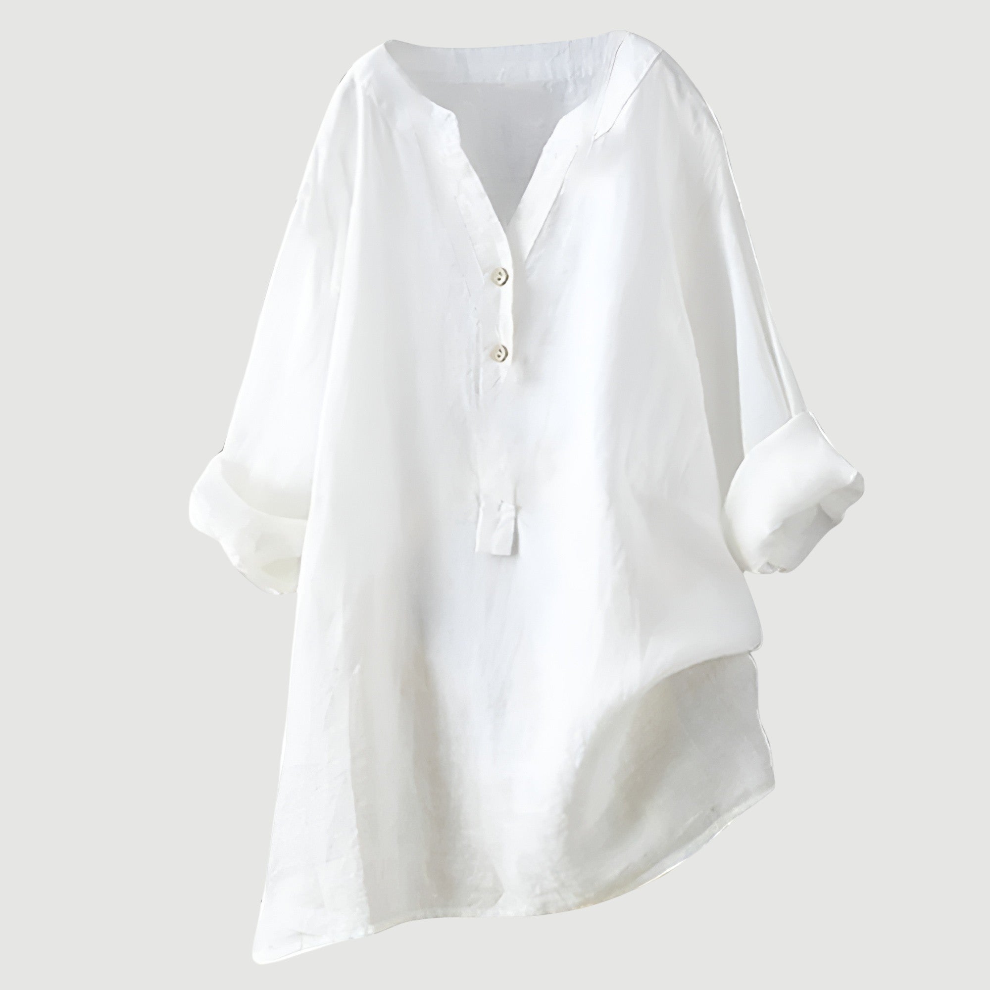 Natural Elegance – Textured V-Neck Blouse