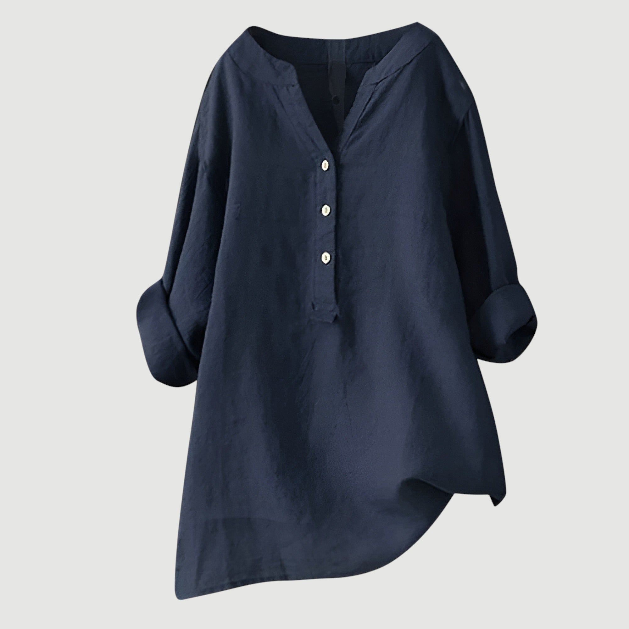 Natural Elegance – Textured V-Neck Blouse