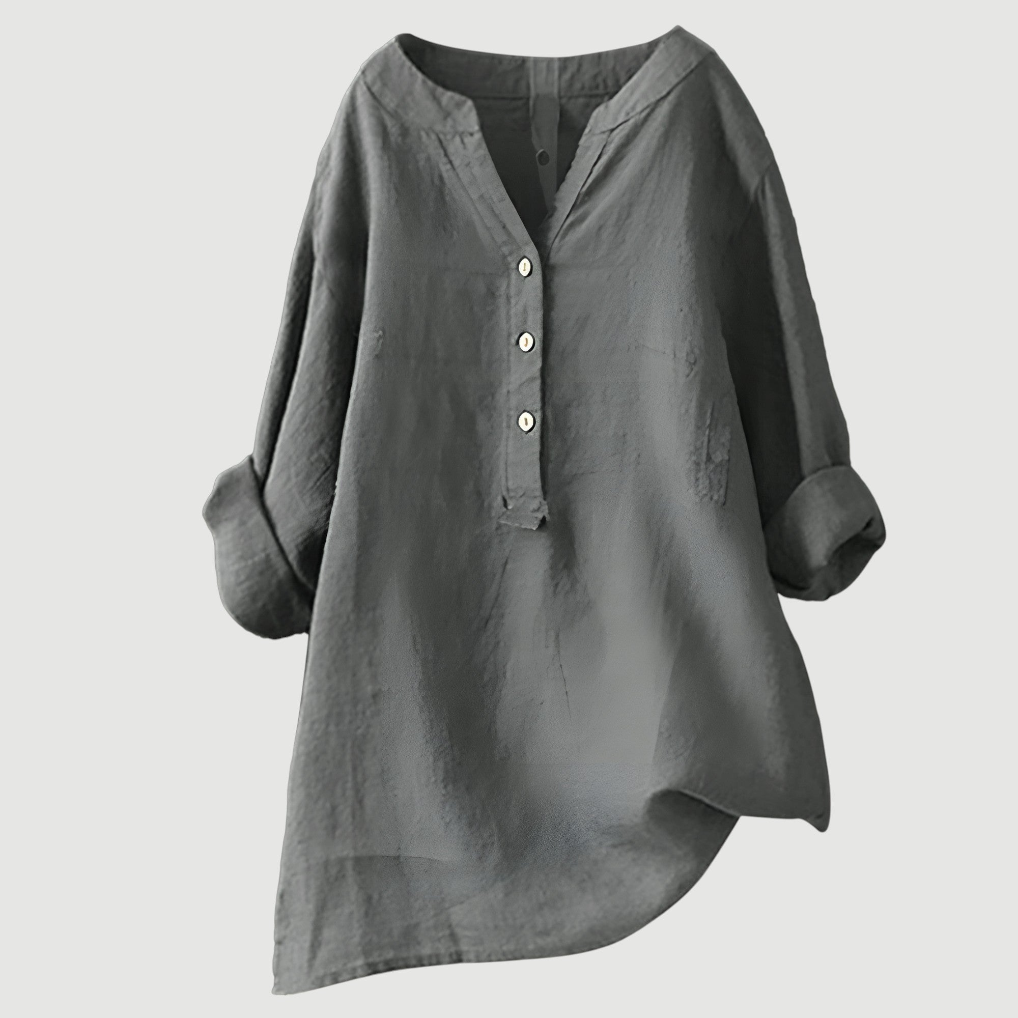 Natural Elegance – Textured V-Neck Blouse
