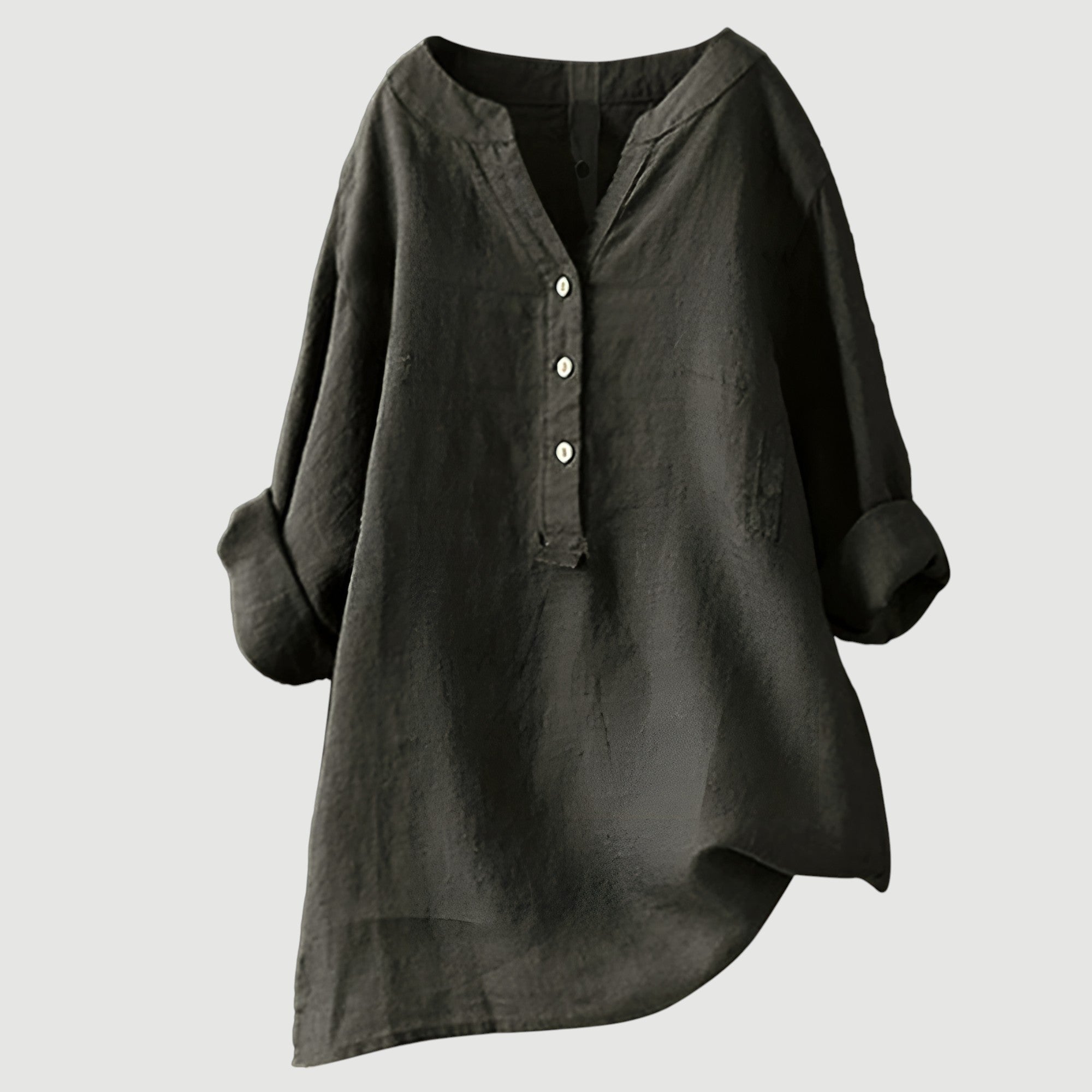 Natural Elegance – Textured V-Neck Blouse