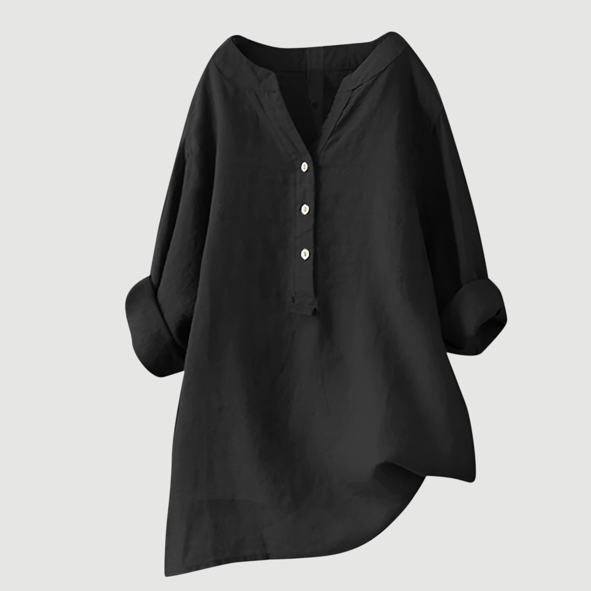 Natural Elegance – Textured V-Neck Blouse