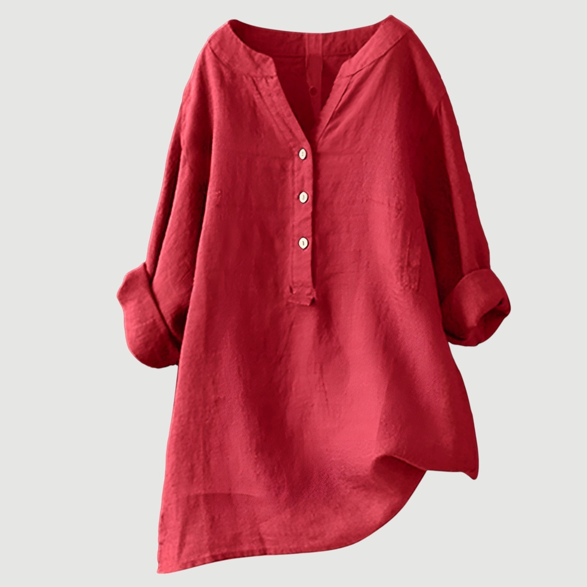 Natural Elegance – Textured V-Neck Blouse