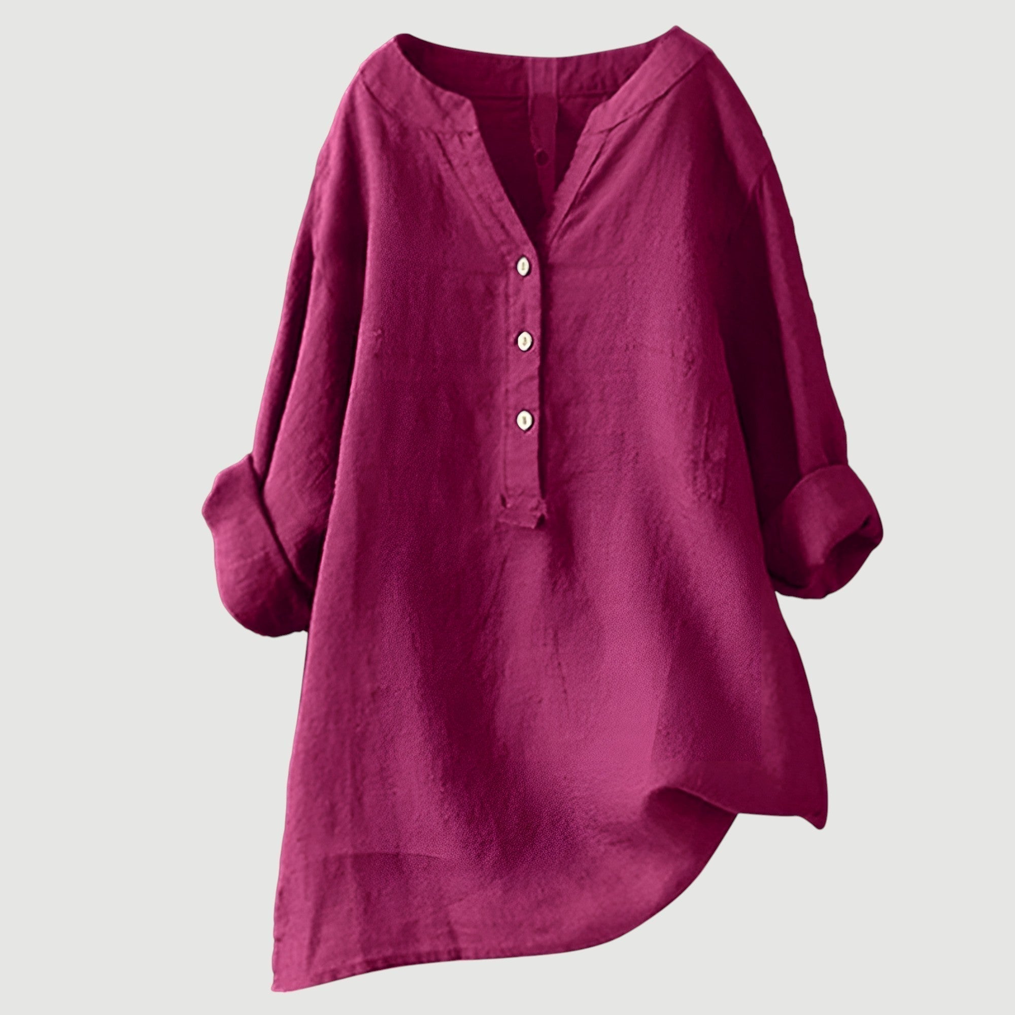 Natural Elegance – Textured V-Neck Blouse