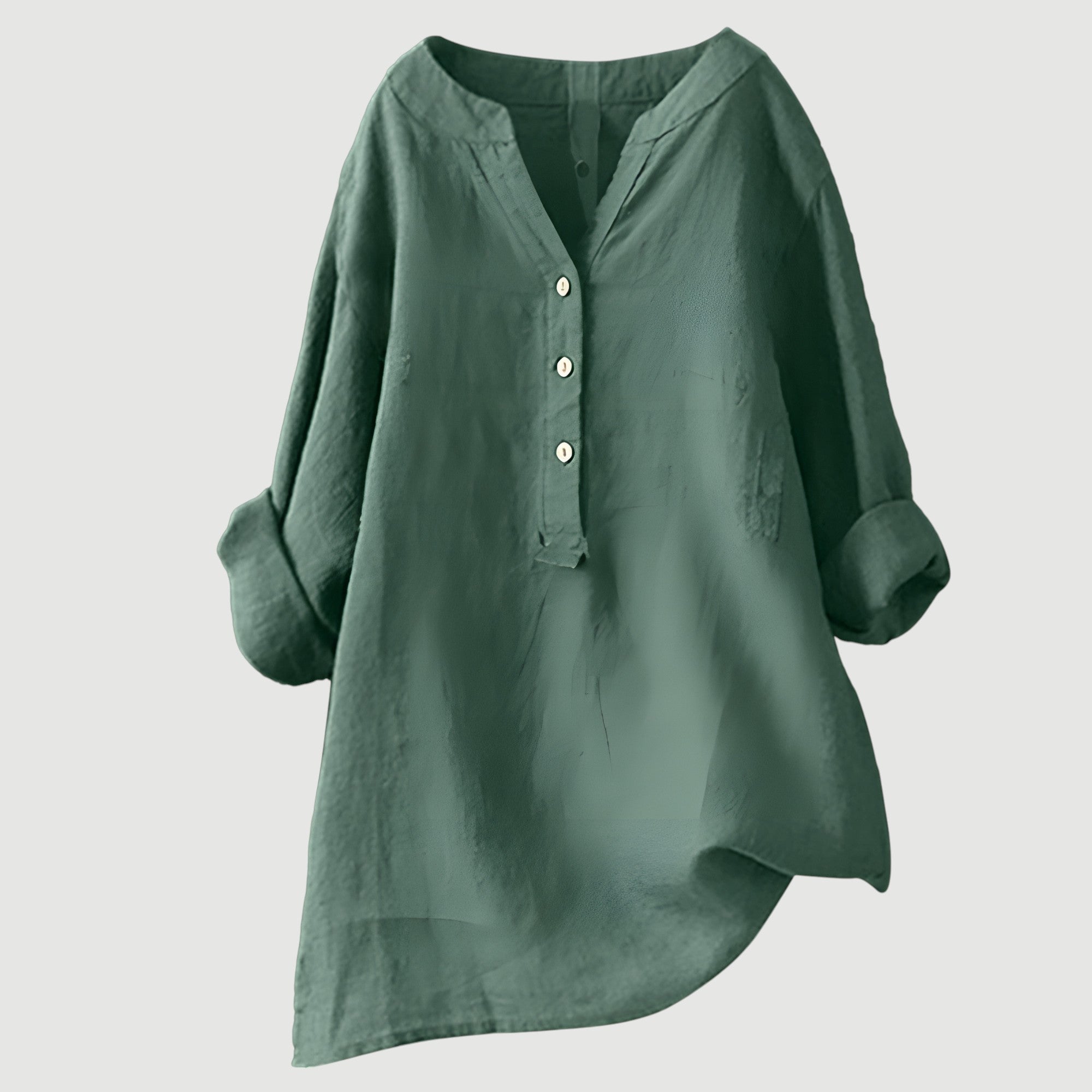 Natural Elegance – Textured V-Neck Blouse