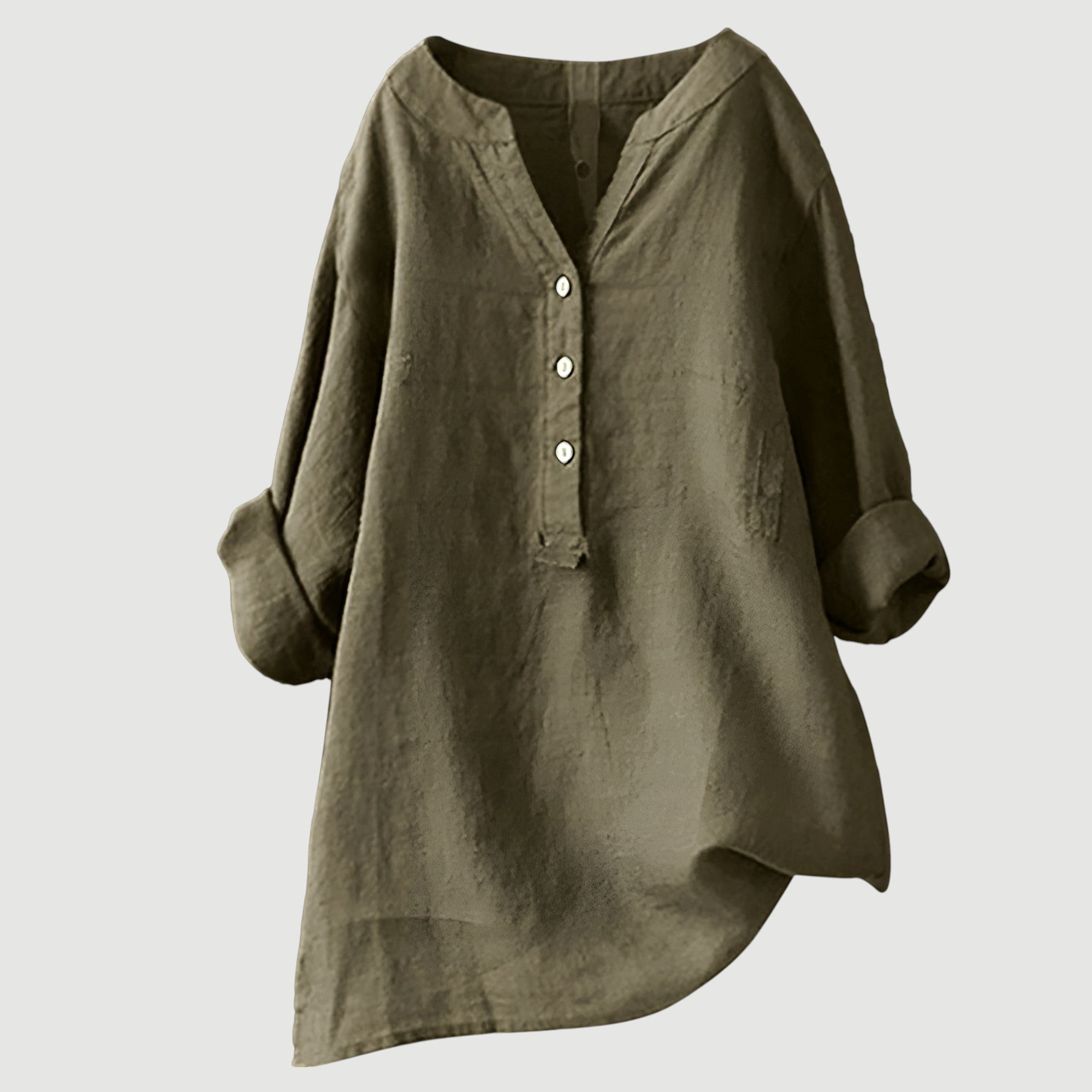 Natural Elegance – Textured V-Neck Blouse