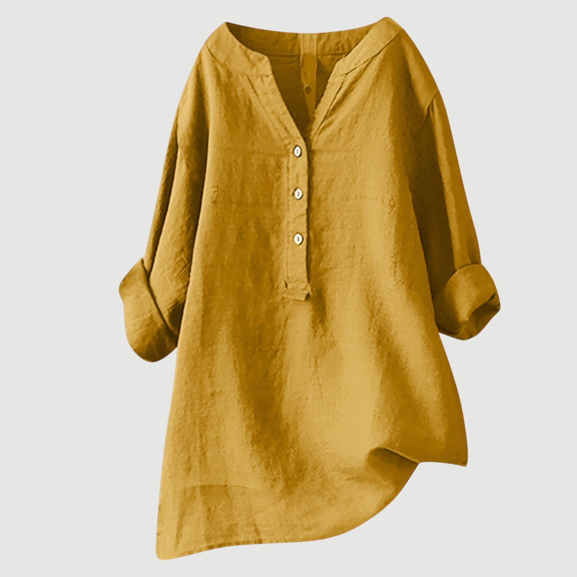 Natural Elegance – Textured V-Neck Blouse